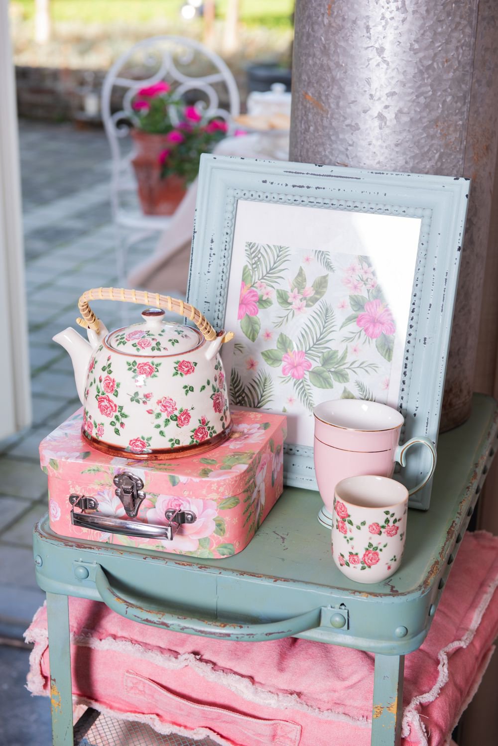 Mok 100 ml Roze Porselein Bloemen Theemok