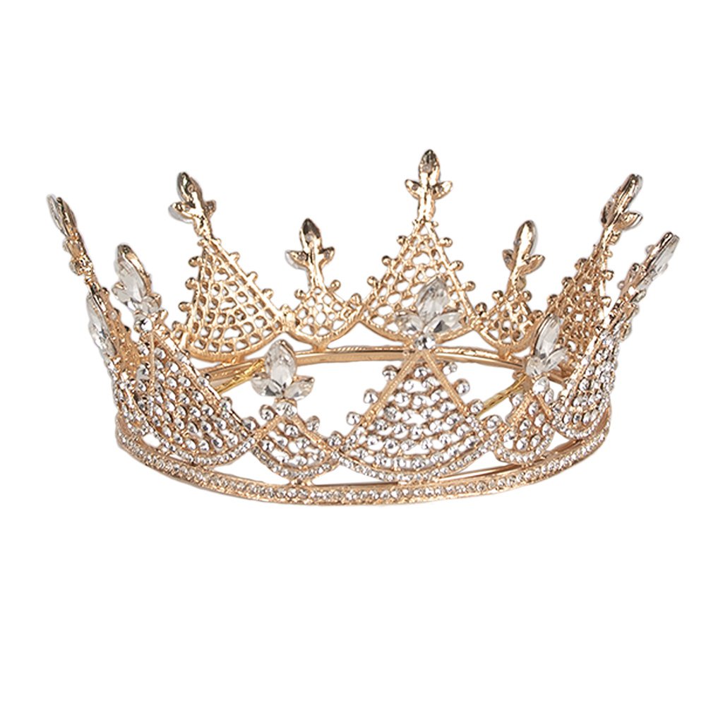 Hoofdband Vrouwen Kroon Ø 14x7 cm Goudkleurig Metaal