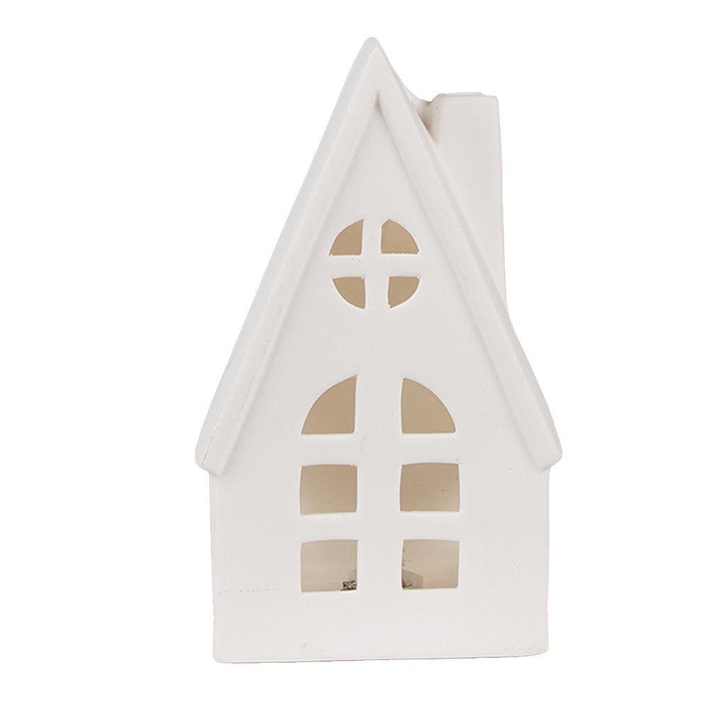 Decoratie Huis met LED 9x6x15 cm Beige Porselein