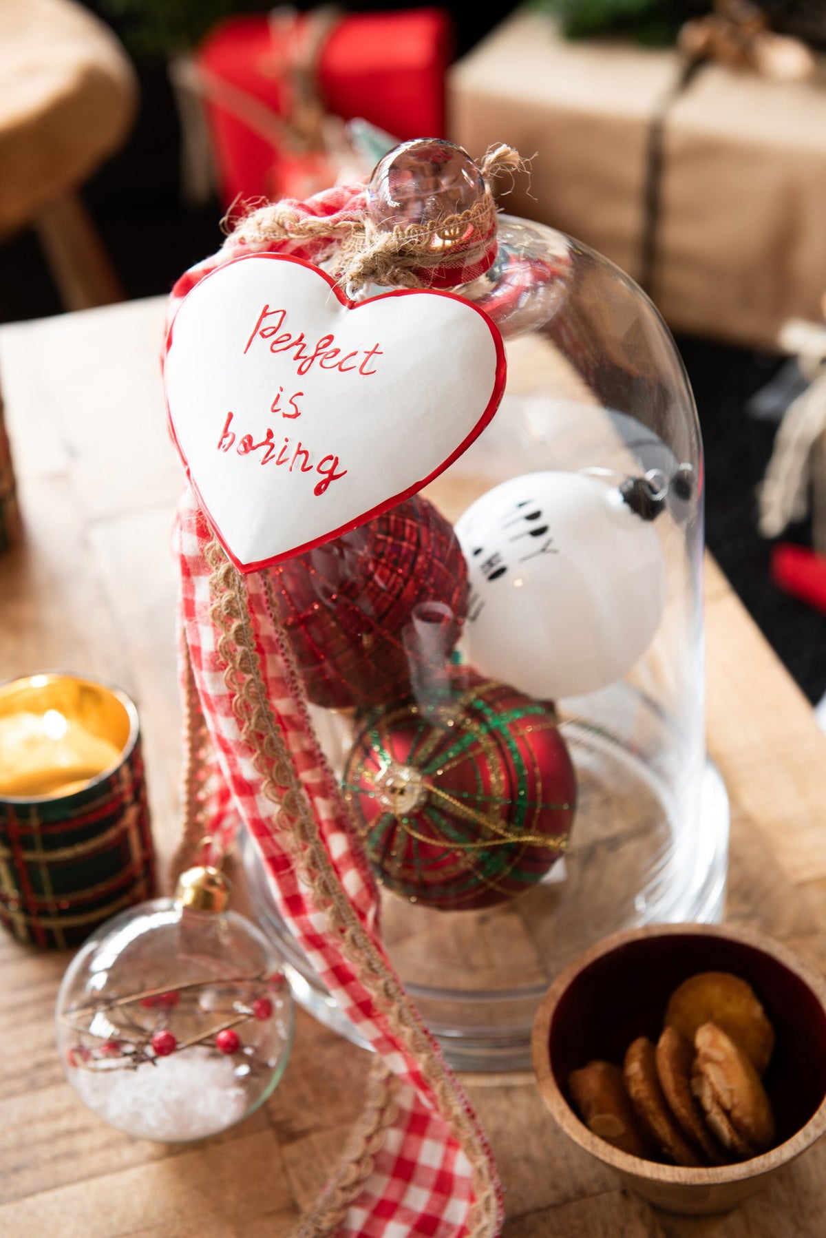 J-Line decoratie Boom + House Advent Calendar - hout - wit/naturel