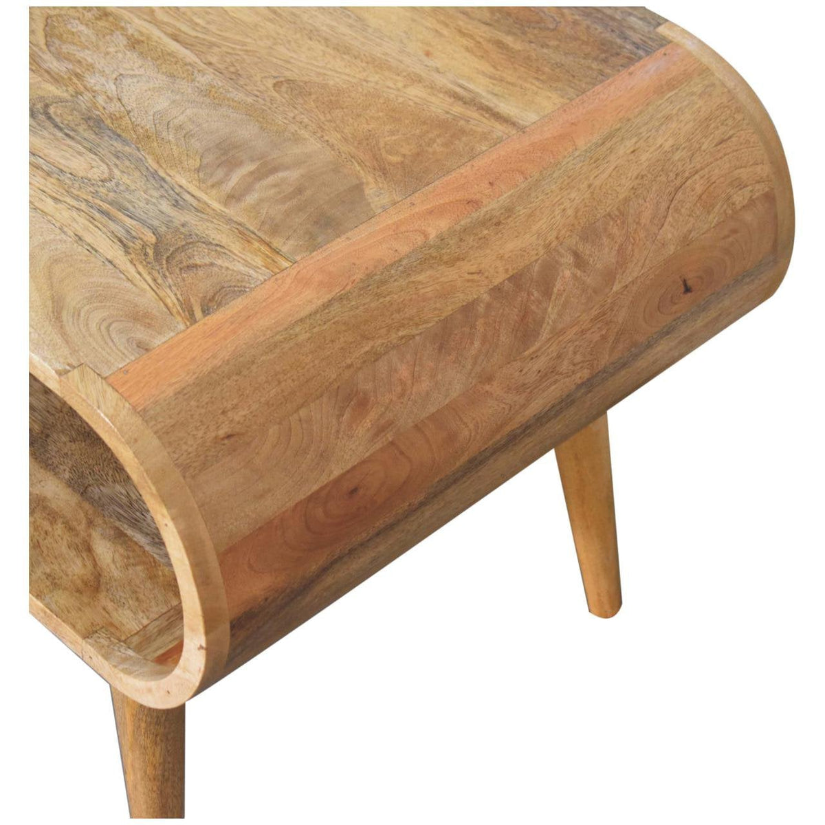 Massief houten open salontafel, licht eiken afwerking