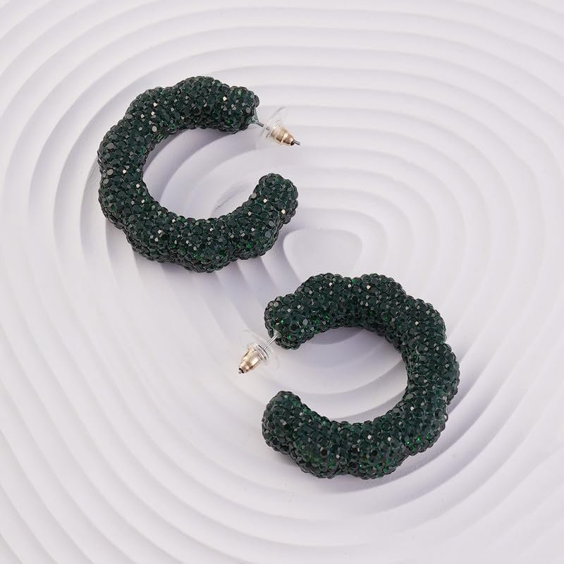 Smaragdgroene oorringen – legering sieraden – push-back sluiting – handgemaakt