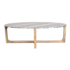 Ovale marmeren salontafel - Fantasy bruin - 120x60x38 cm