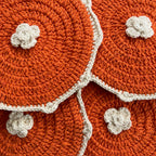 Luna-Leena kindertas rond - oranje - biologisch katoen - handgehaakt in Nepal