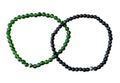 Set van twee dames armbanden groene en zwarte Agaat 4mm