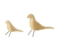 J-Line figuur Vogel Staand - hout - naturel - set van 2