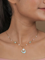 Vergulde messing ketting – Kristallen accent – ​​Boetieksieraden