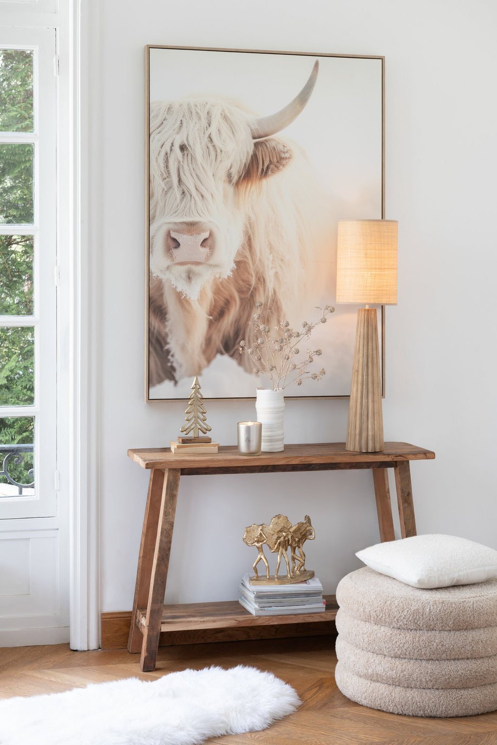 J-Line Console Vierkant Gerecycleerd Hout Naturel