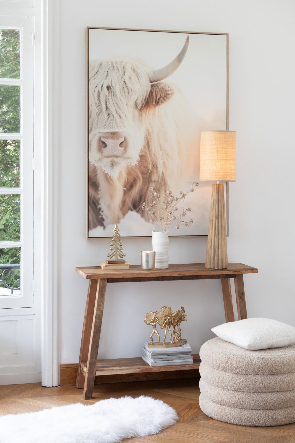 J-Line Console Vierkant Gerecycleerd Hout Naturel