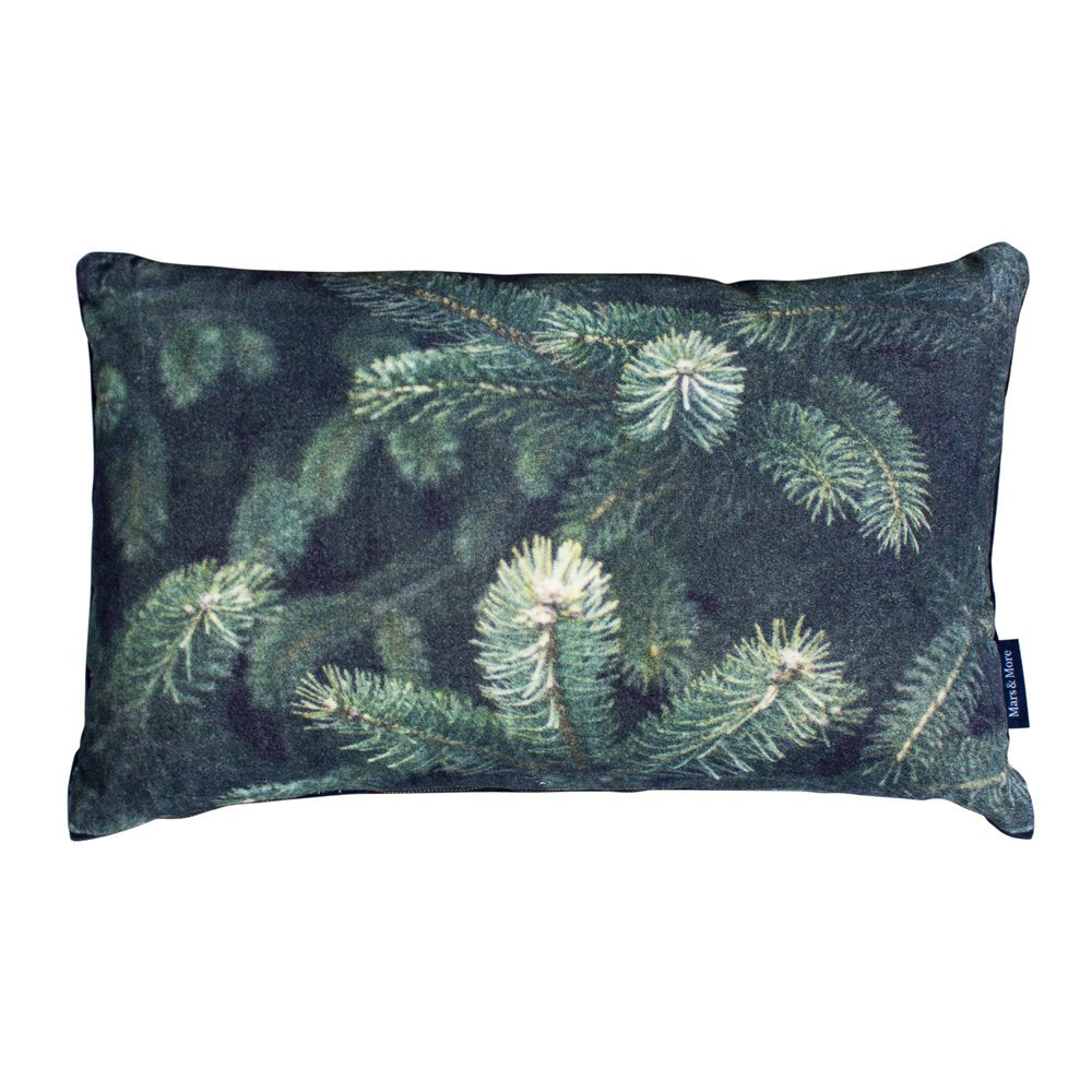 Half kussen fluweel winter dennentakken 30x50cm*