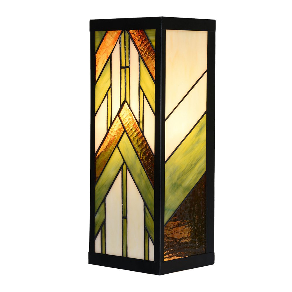 Wandlamp Tiffany 14x16x40 cm Beige Glas