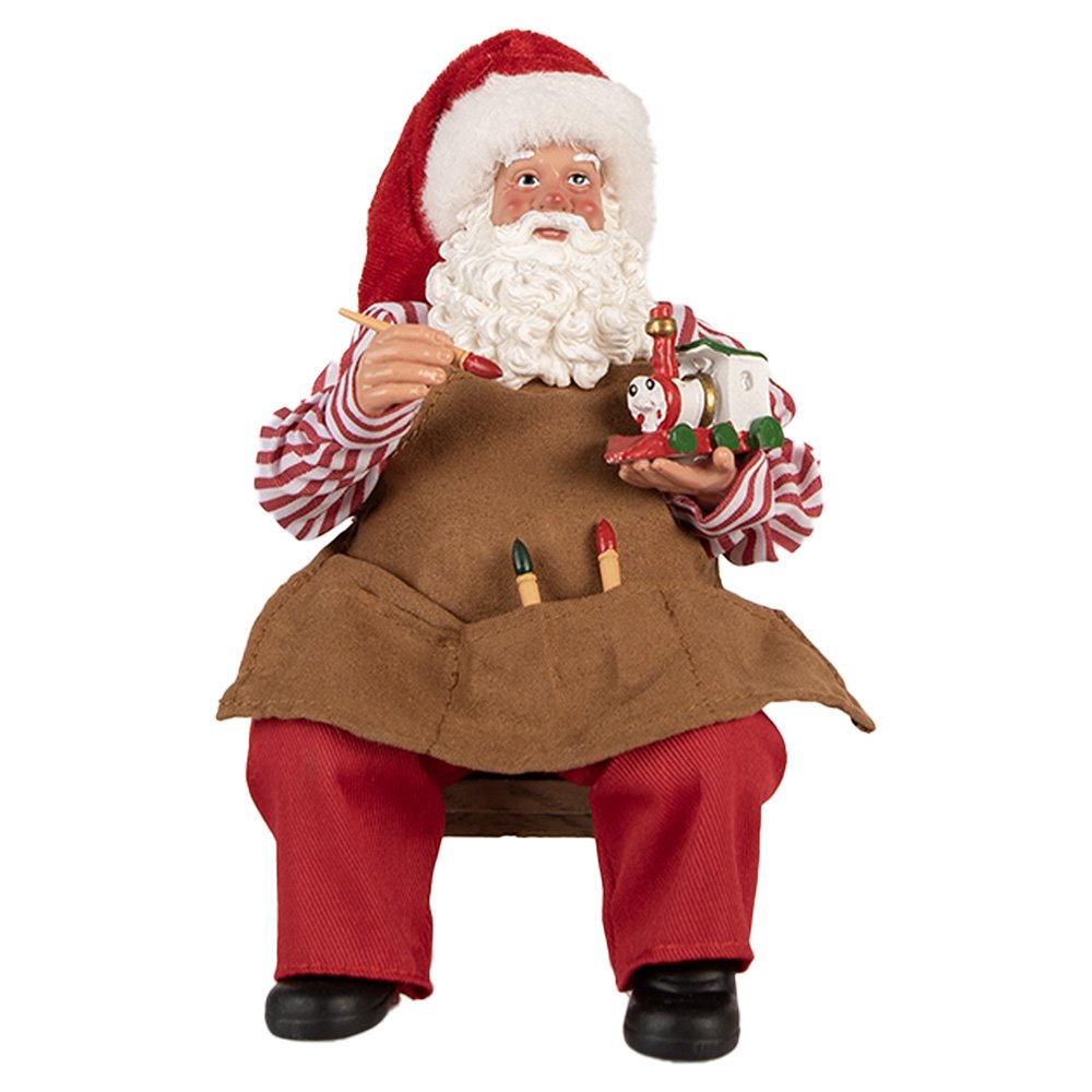 Kerstdecoratie Beld Kerstman 13x10x28 cm Rood Textiel