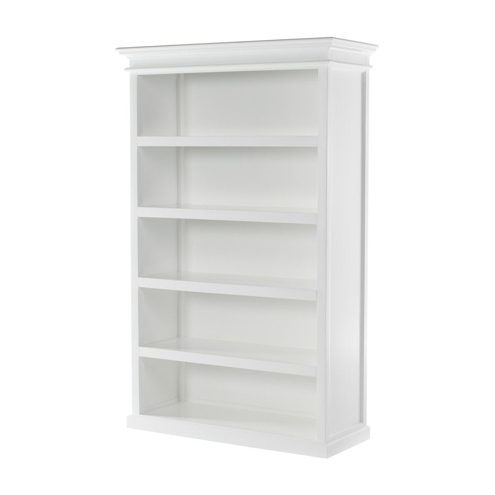 Boekenkast wit - 125bx48dx196h- mahoniehout