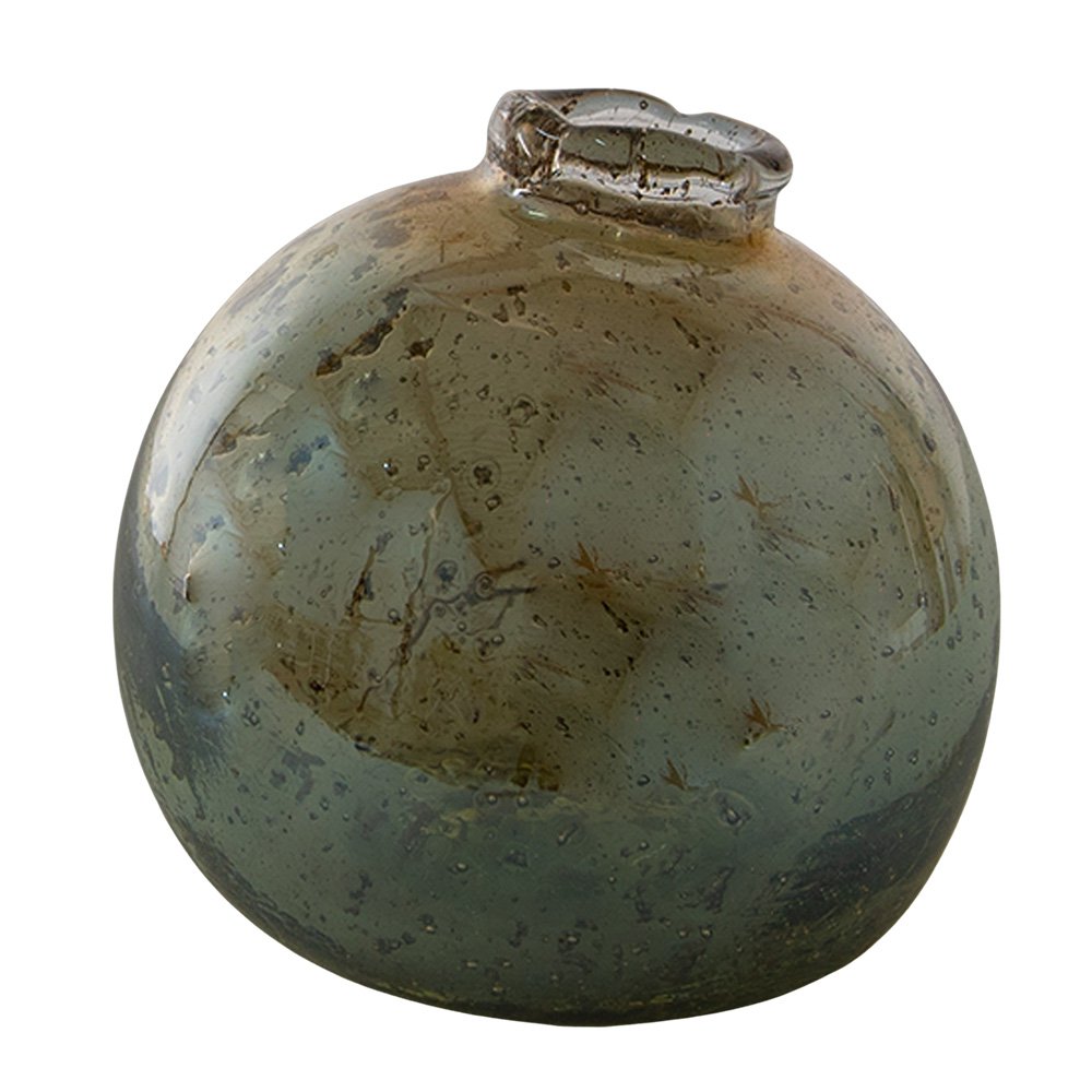 Vaas Ø 9x10 cm Groen Glas Glazen Vaas