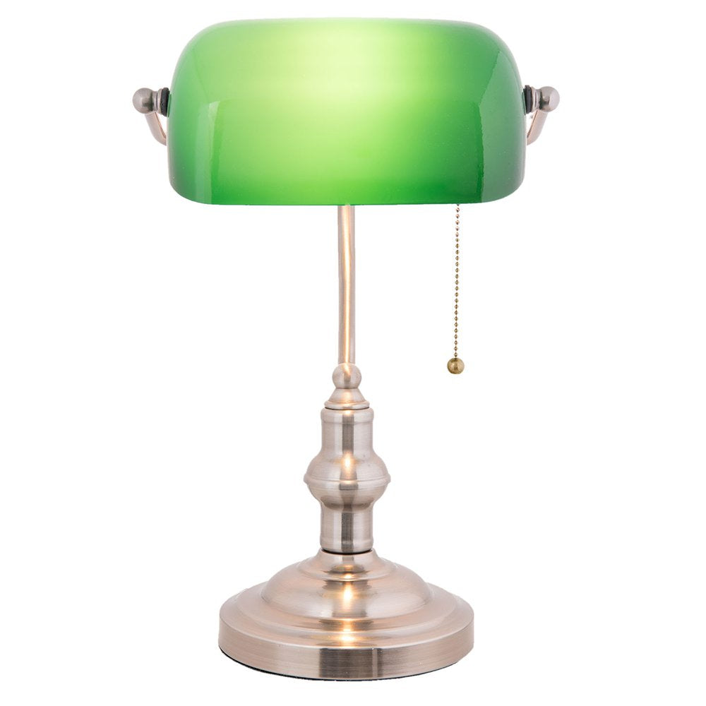 Bureaulamp Bankierslamp 27x17x41 cm Groen Metaal Tafellamp
