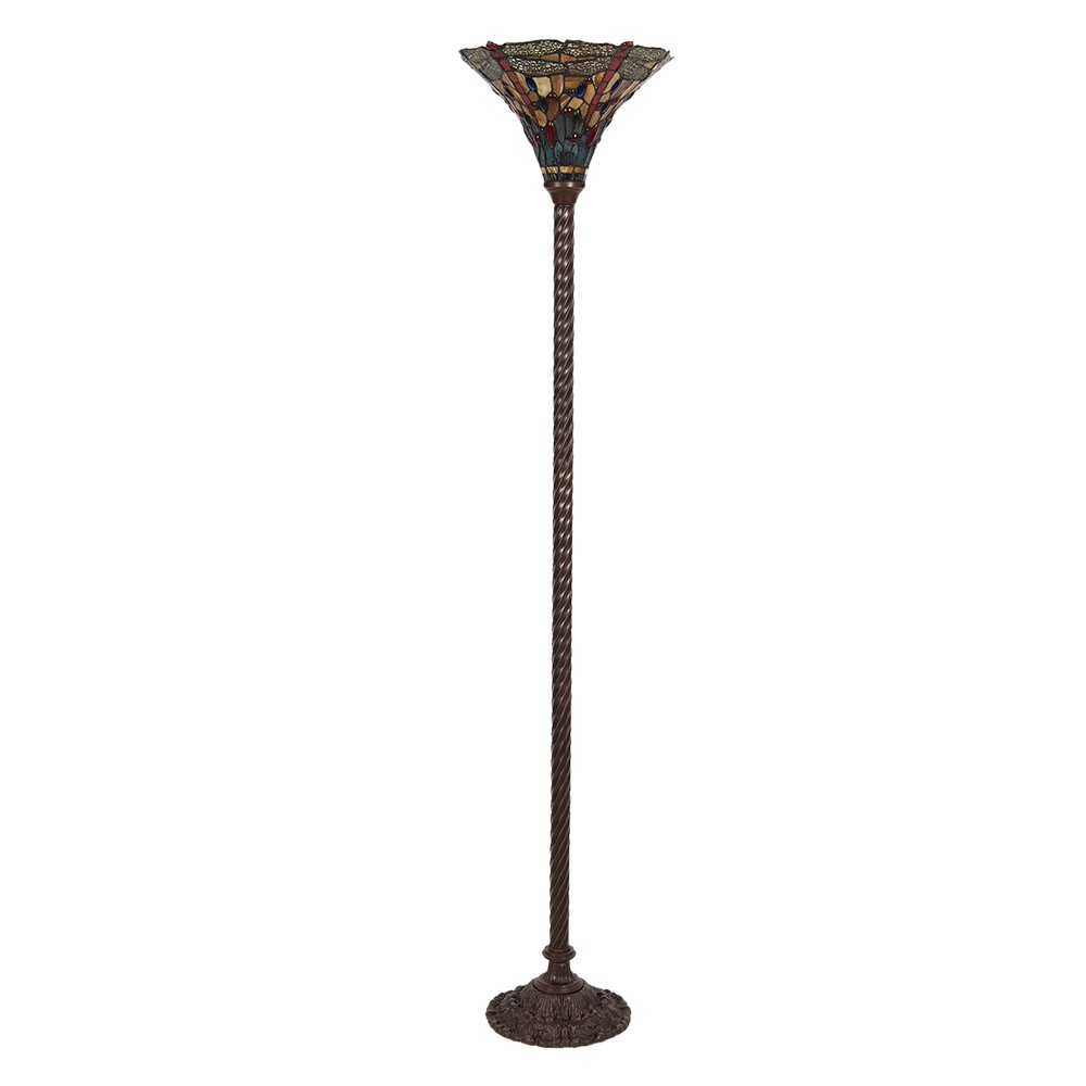 Tiffany Vloerlamp Bruin Glas