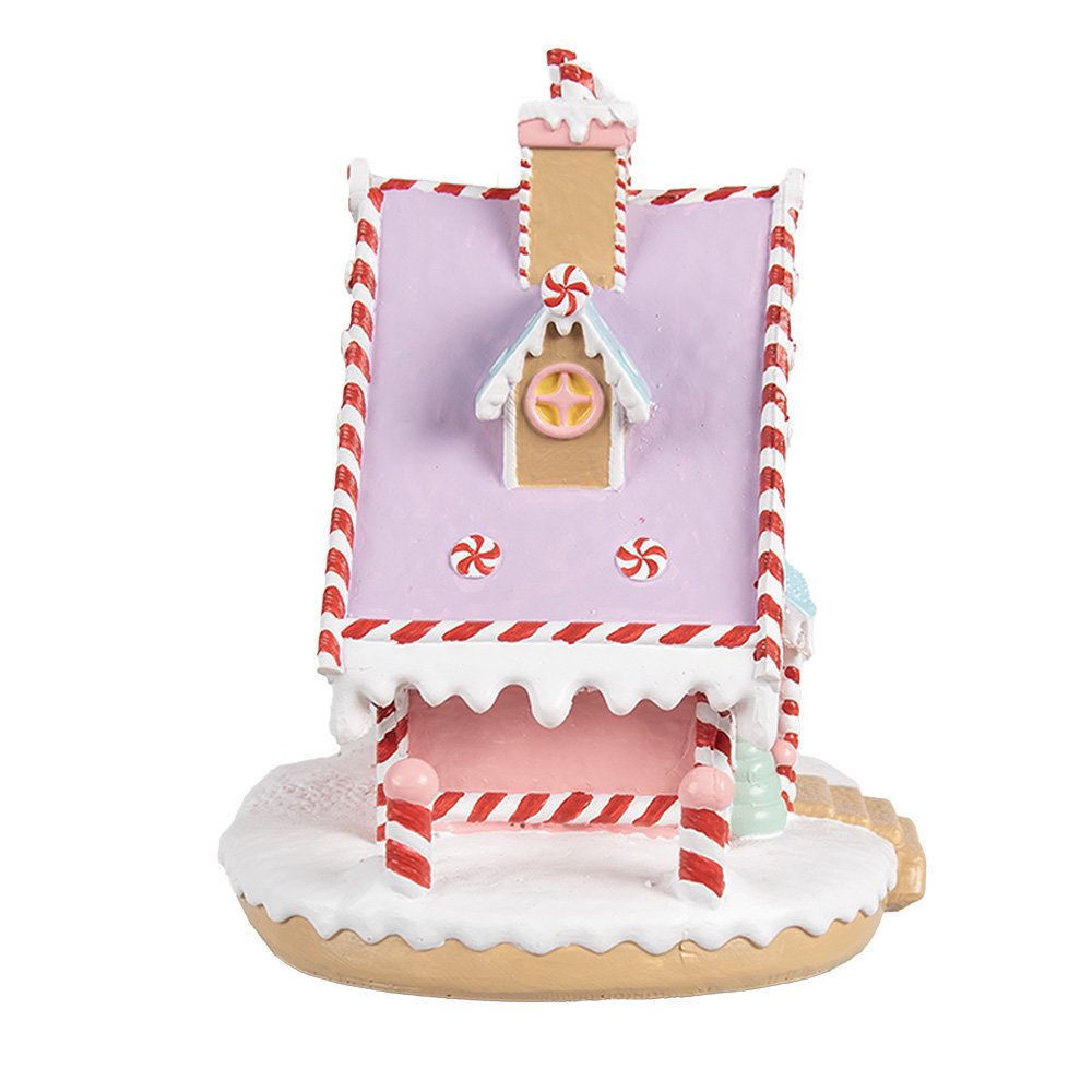 Gingerbread house 16x13x15 cm Roze Kunststof Peperkoekhuisje