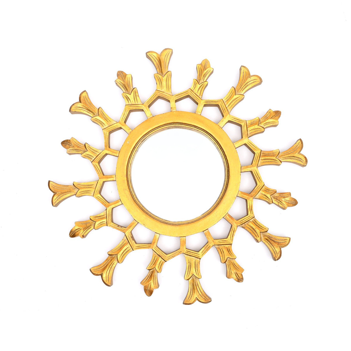 Sunburst houten wandspiegel – decoratieve spiegel