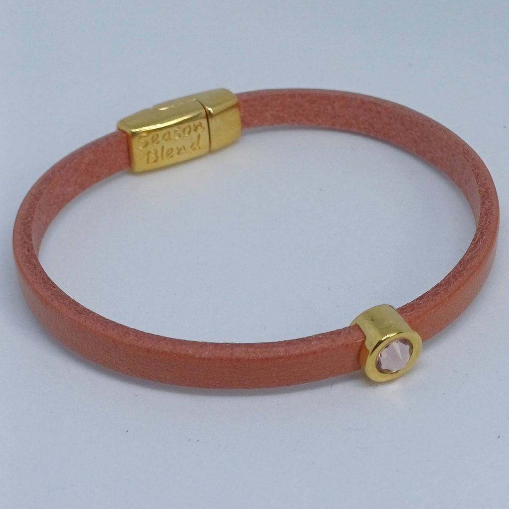 Shorty leren armband 24K verguld