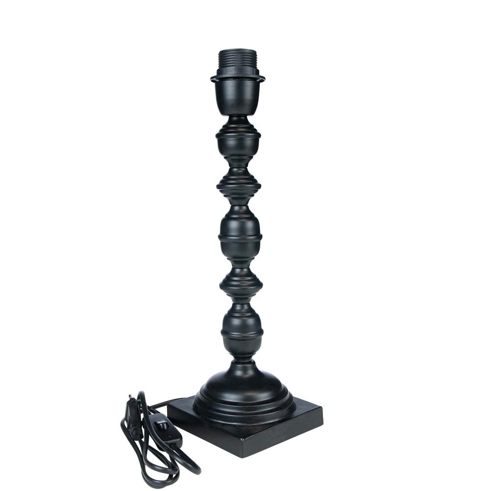 Lampvoet ornament zwart 12x12x40cm