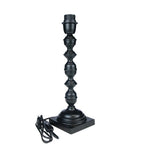 Lampvoet ornament zwart 12x12x40cm