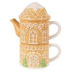 Tea for One Gingerbread house 550 ml / 450 ml Bruin Keramiek