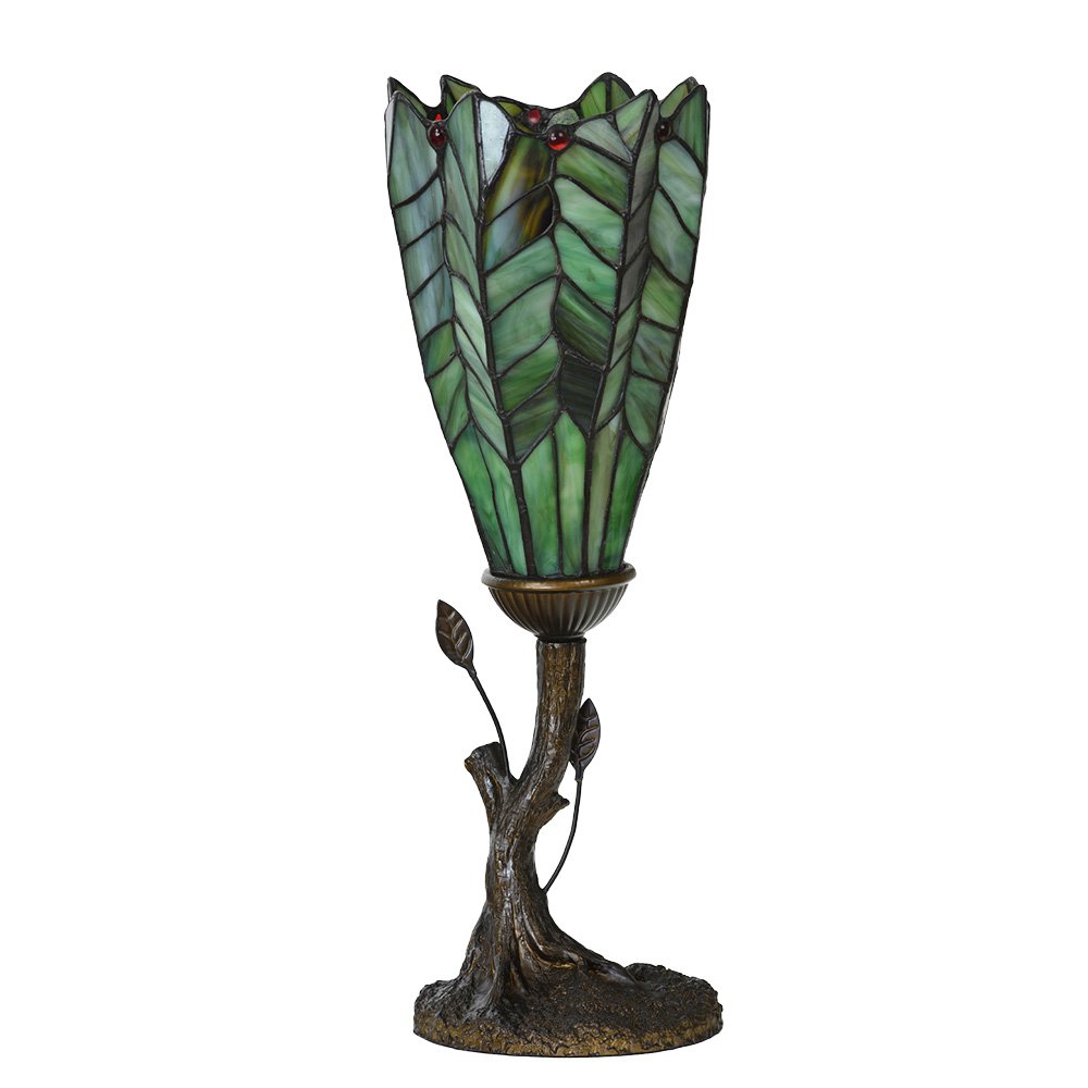 Tiffany Tafellamp Ø 15x42 cm Groen Glas Tiffany Bureaulamp