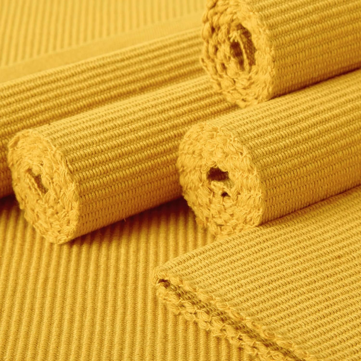 Eettafelmatten – Geribbeld Katoen – Set van 6 (48x32 cm)