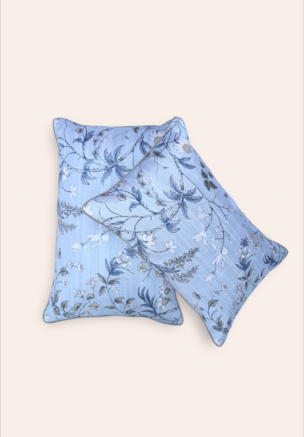 Handgeweven kussensloop met bloemenprint - Morris-geïnspireerd