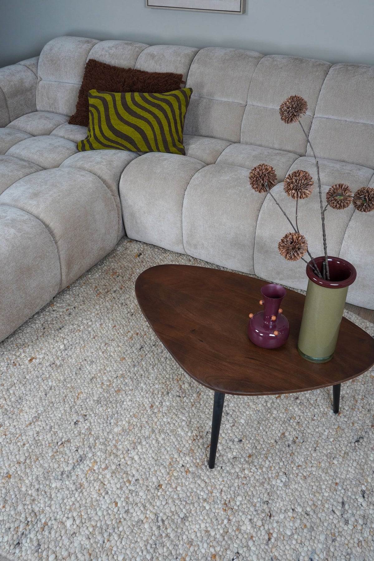 Vloerkleed Stone Licht Beige 462 - Rond ø200 cm