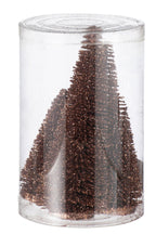 J-Line decoratie Kerstboom Glitter - kunststof - bruin - doos van 8
