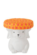 J-Line bijzettafel Konijn - polyresin - wit/oranje