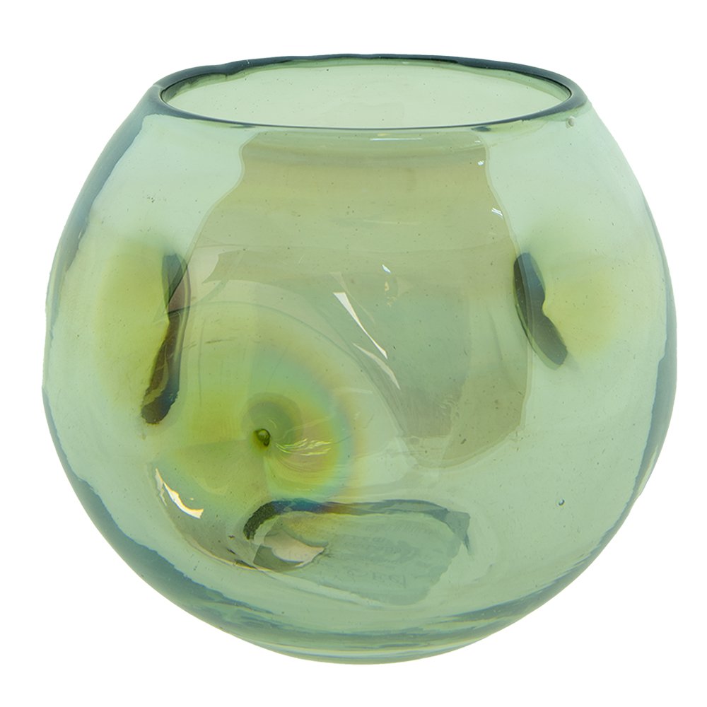 Theelichthouder Ø 12x12 cm Groen Glas Waxinelichthouder