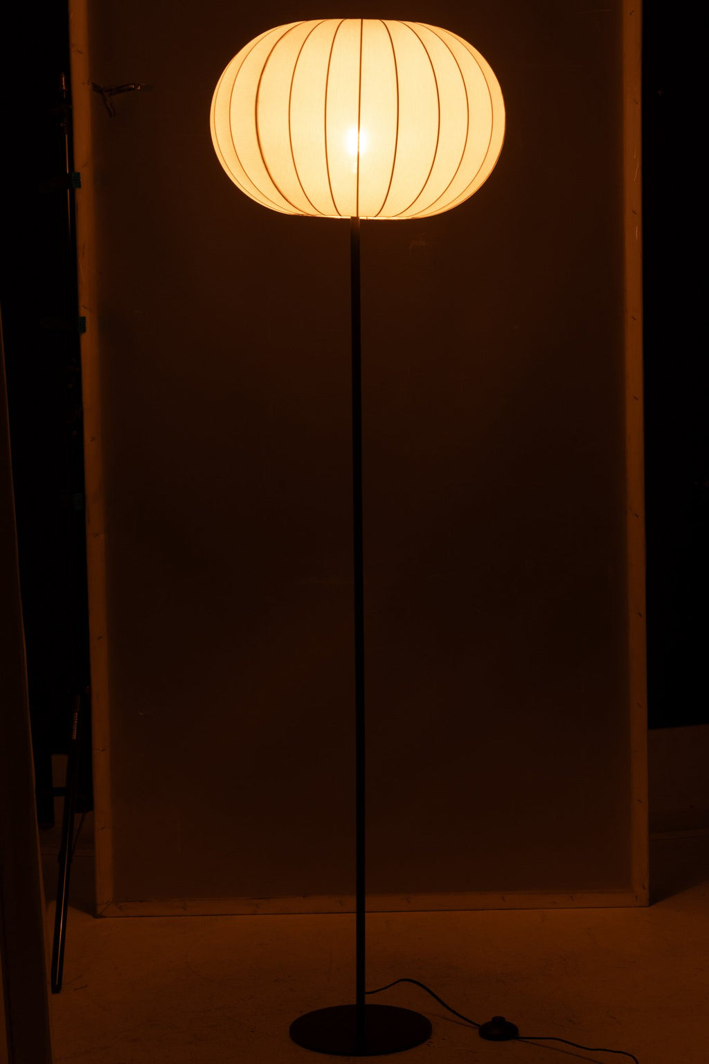 J-Line Staanlamp Lantaarn Metaal/Textiel Wit Large