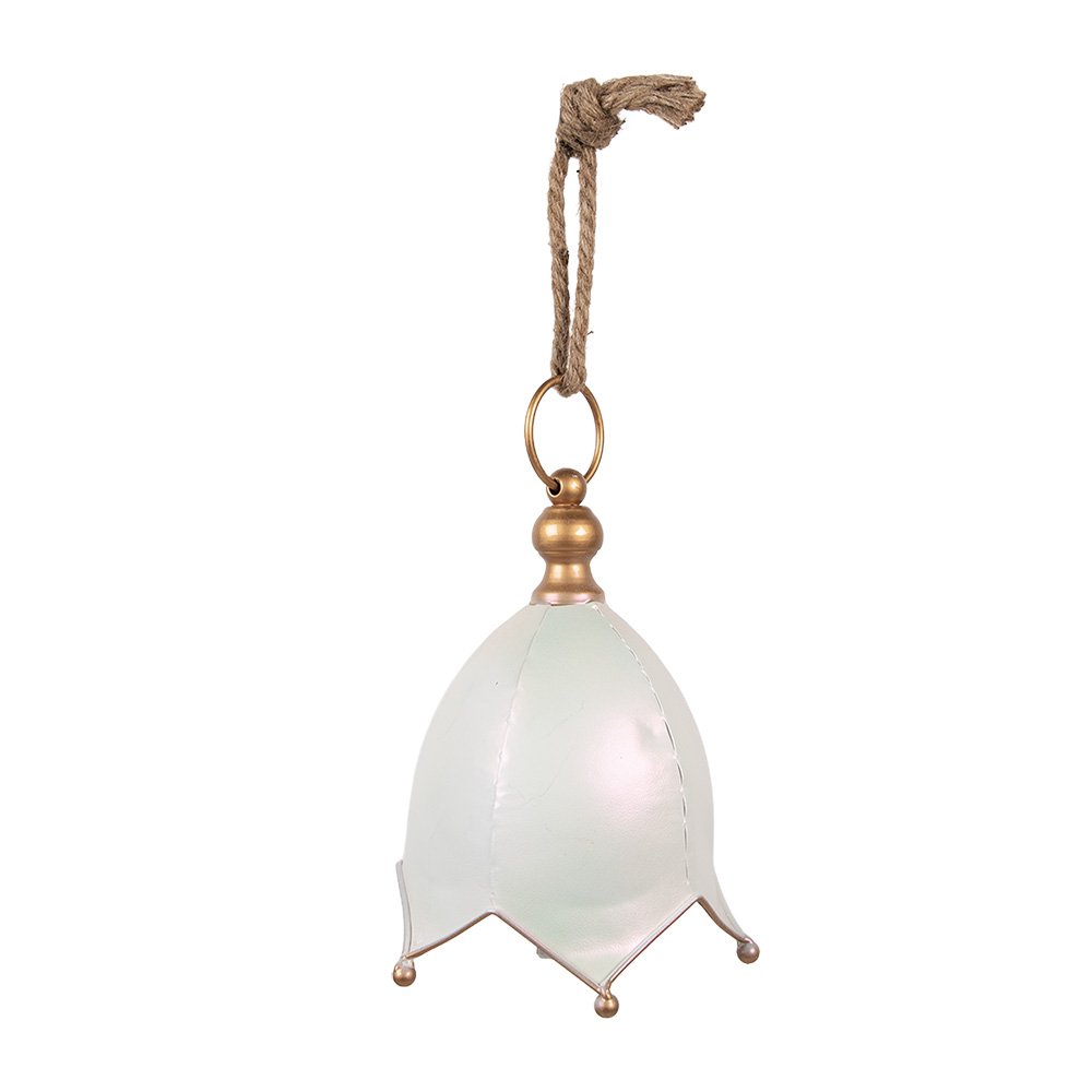 Decoratie Hanger Bel Ø 16x22 cm Wit Metaal