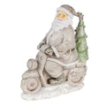 Beeld Kerstman 12x6x14 cm Zilverkleurig Kunststof Kerstdecoratie