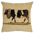 Gobelin kussen almabtrieb koebel wit zwart 45x45cm