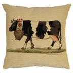 Gobelin kussen almabtrieb koebel wit zwart 45x45cm