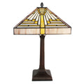 Tiffany Tafellamp 31x31x48 cm Beige Paars Glas Tiffany Bureaulamp