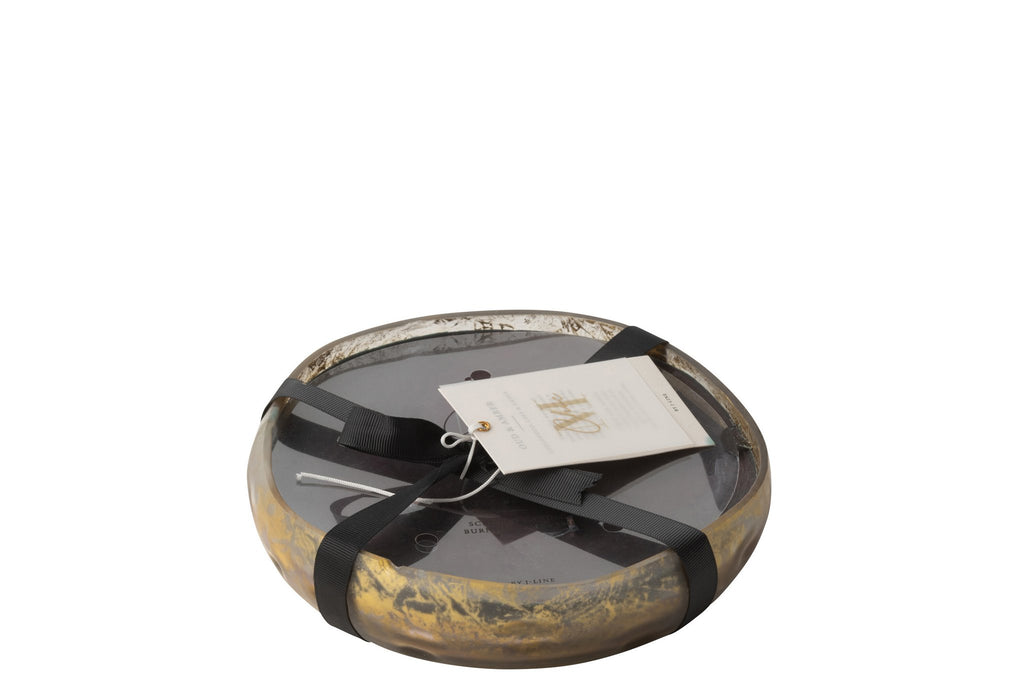J-Line geurkaars M-Chic - Oud & Amber - glas - goud/zwart - M - 20U