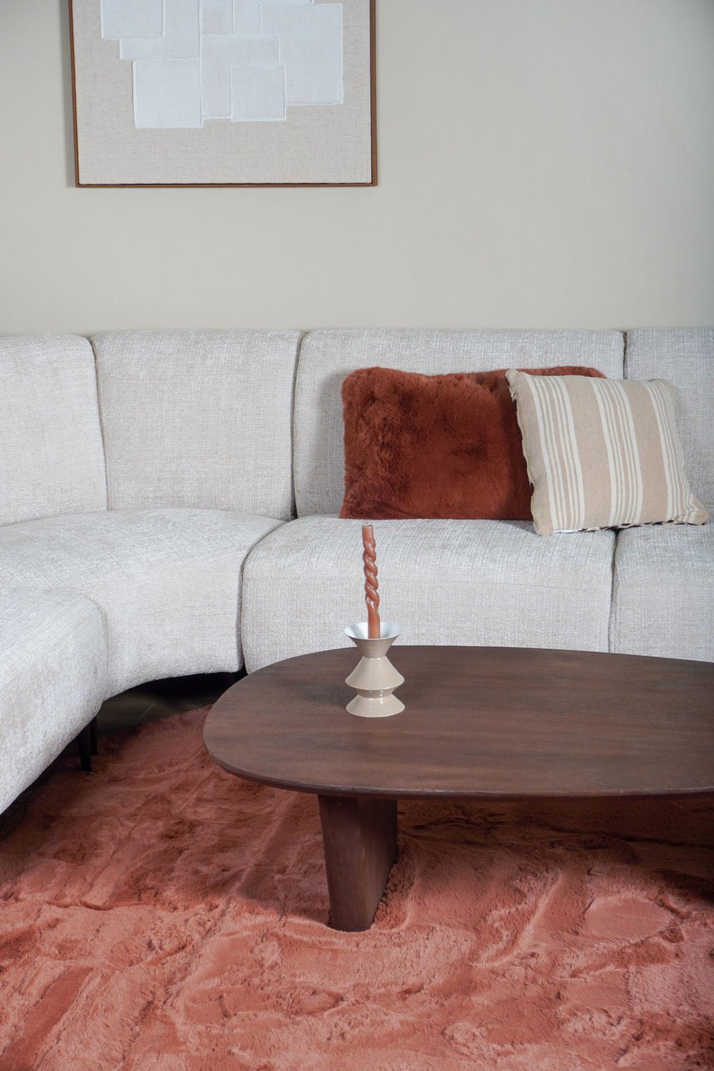 Vloerkleed Morbido Terra - Rond ø160 cm