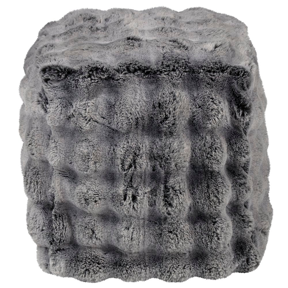 Poef teddy bubble grijs 40x40x45cm