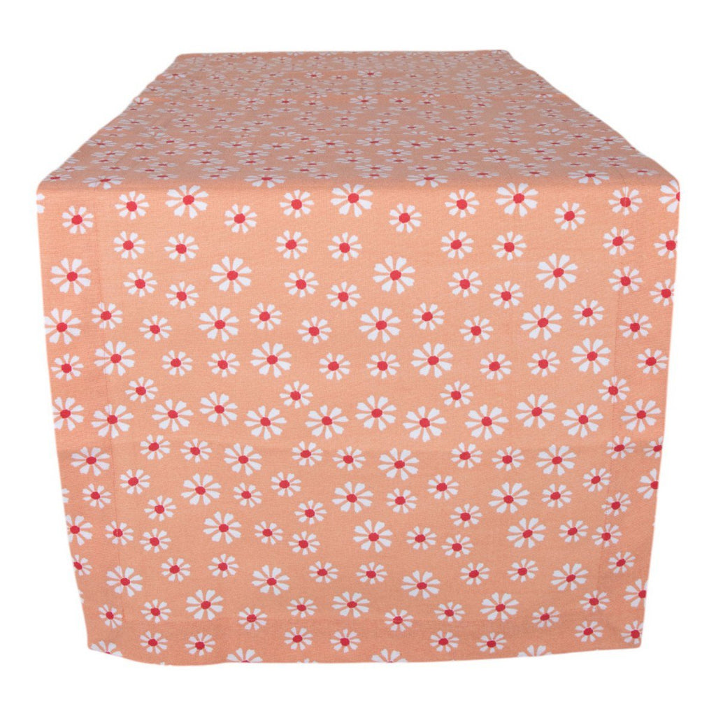 Daisy Flowers Tafelloper oranje 50x140cm