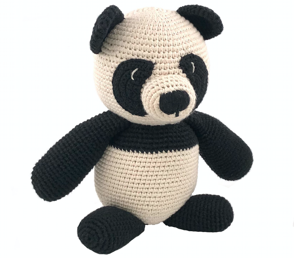 Luna-Leena panda beer knuffel zwart & wit - biologisch katoen - 0+ - hand gehaakt in Nepal