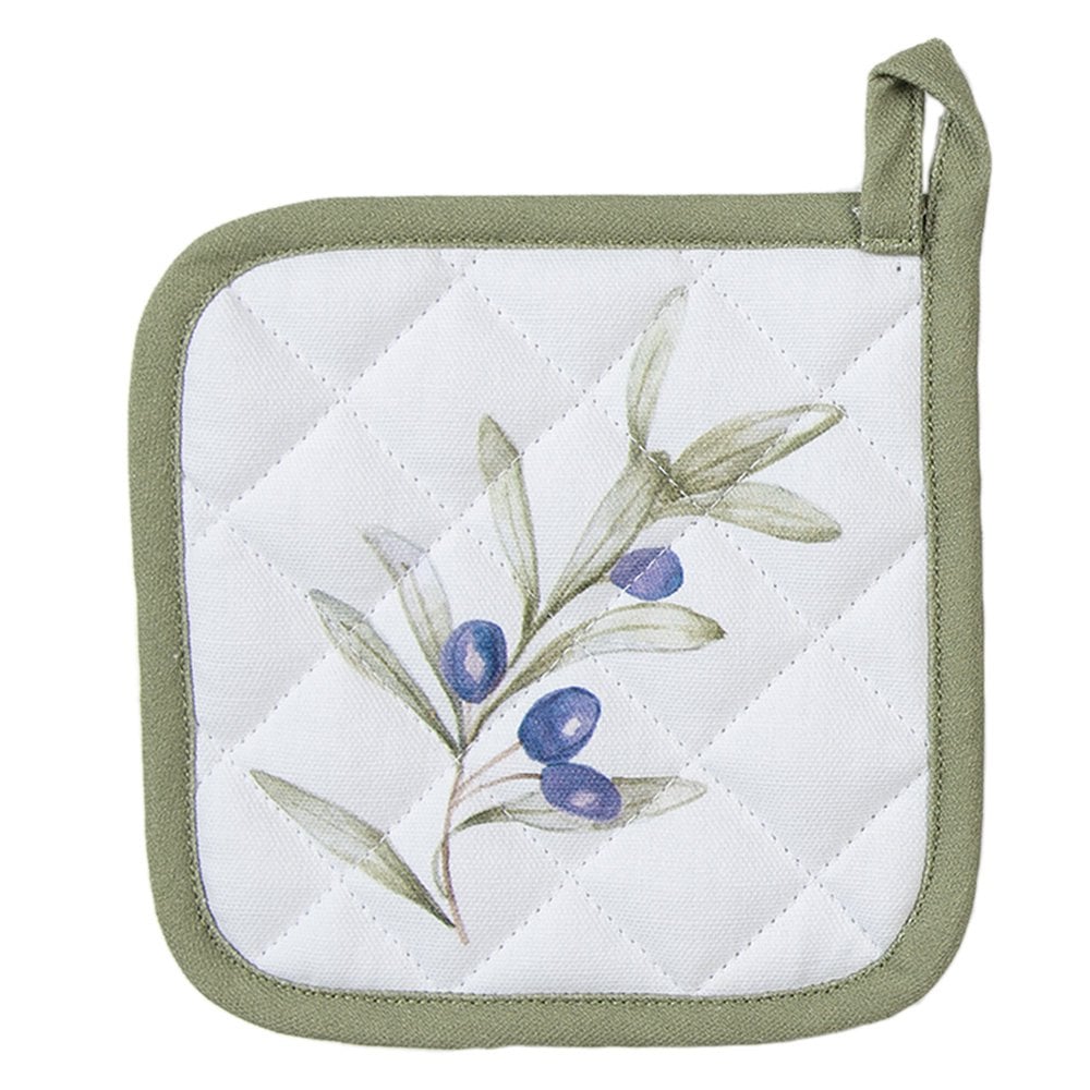 Kind Pannenlap 16x16 cm Wit Katoen Olijven
