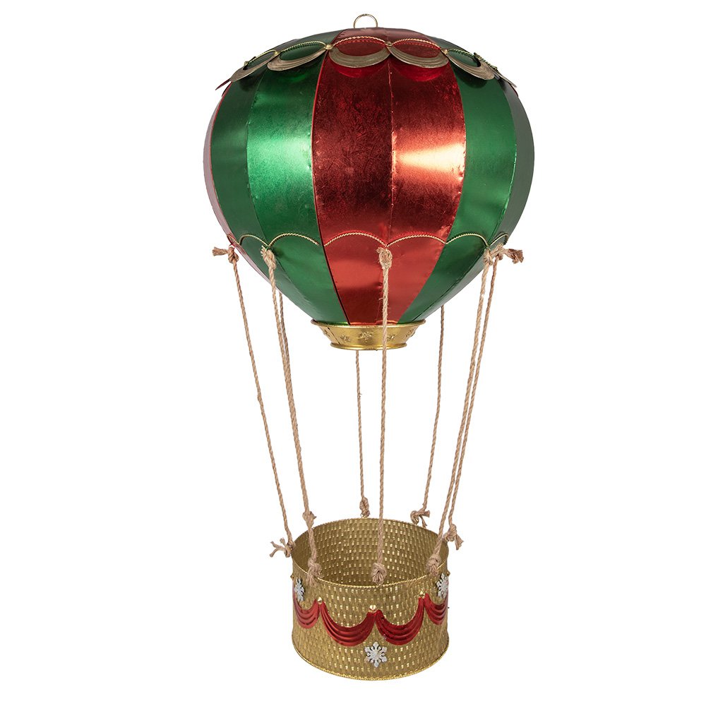 Kerstdecoratie Luchtballon Ø 97x160 cm Rood Metaal