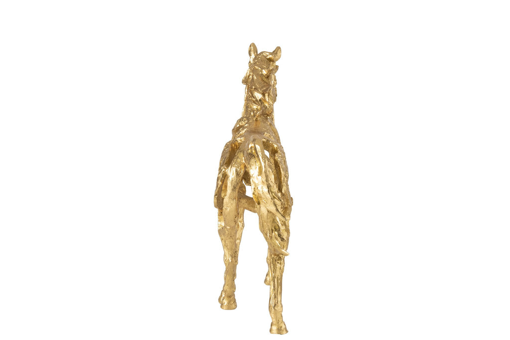 J-Line figuur Paard Rennen - polyresin - goud - S