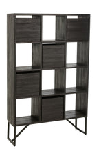 J-Line kast Met Lades - gerecycleerd hout - zwart