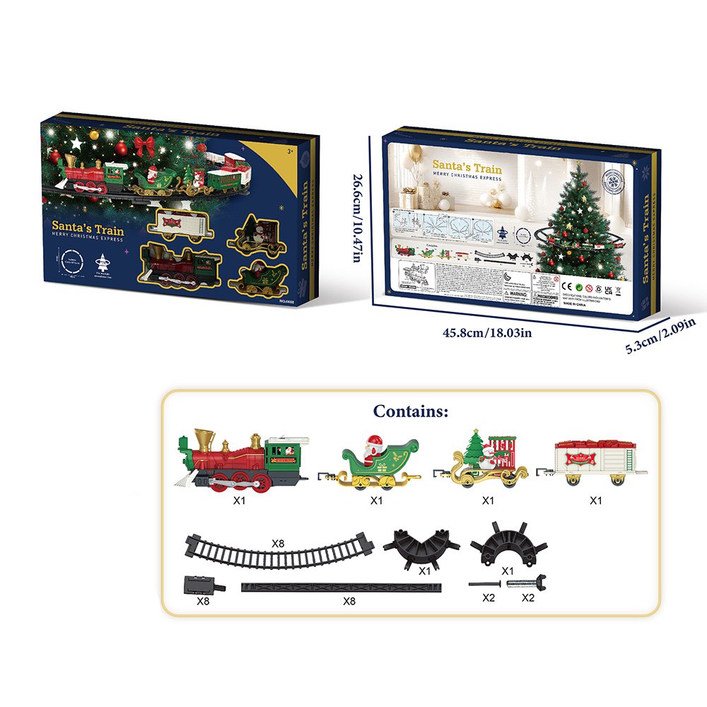 Kerstdecoratie Beeld Trein Groen Kunststof