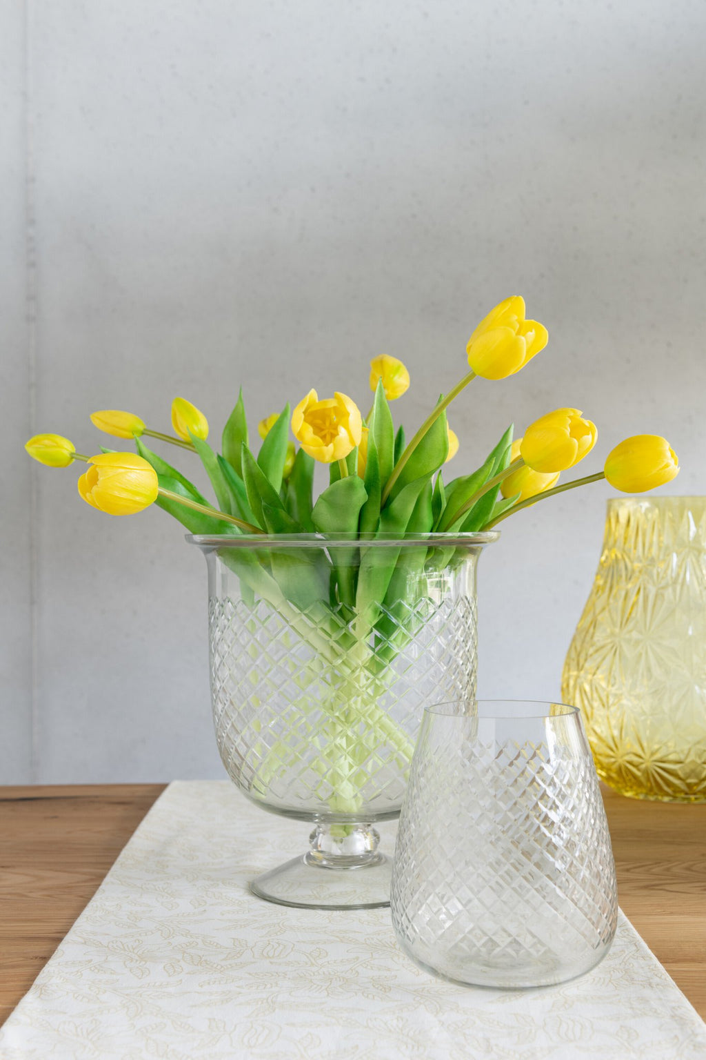 J-Line Boeket Tulpen 7Stuks Pu Geel Large